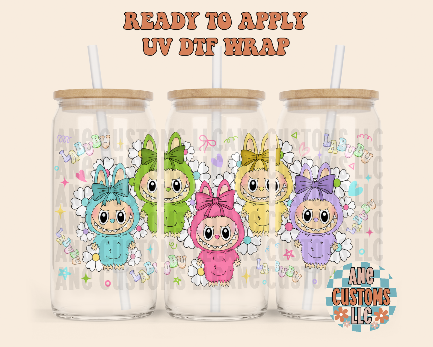 LBB bow & flowers UVDTF WRAP