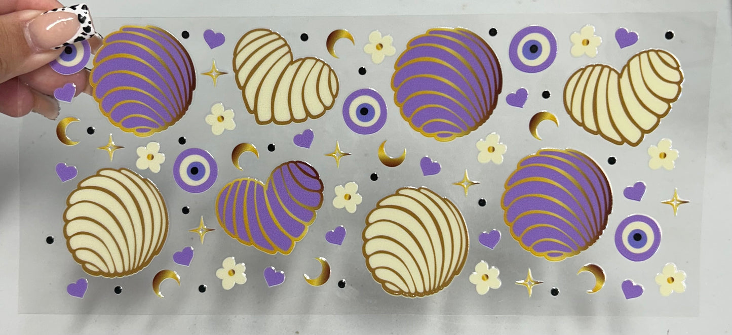 Mal de ojo y conchas purple UVDTF WRAP