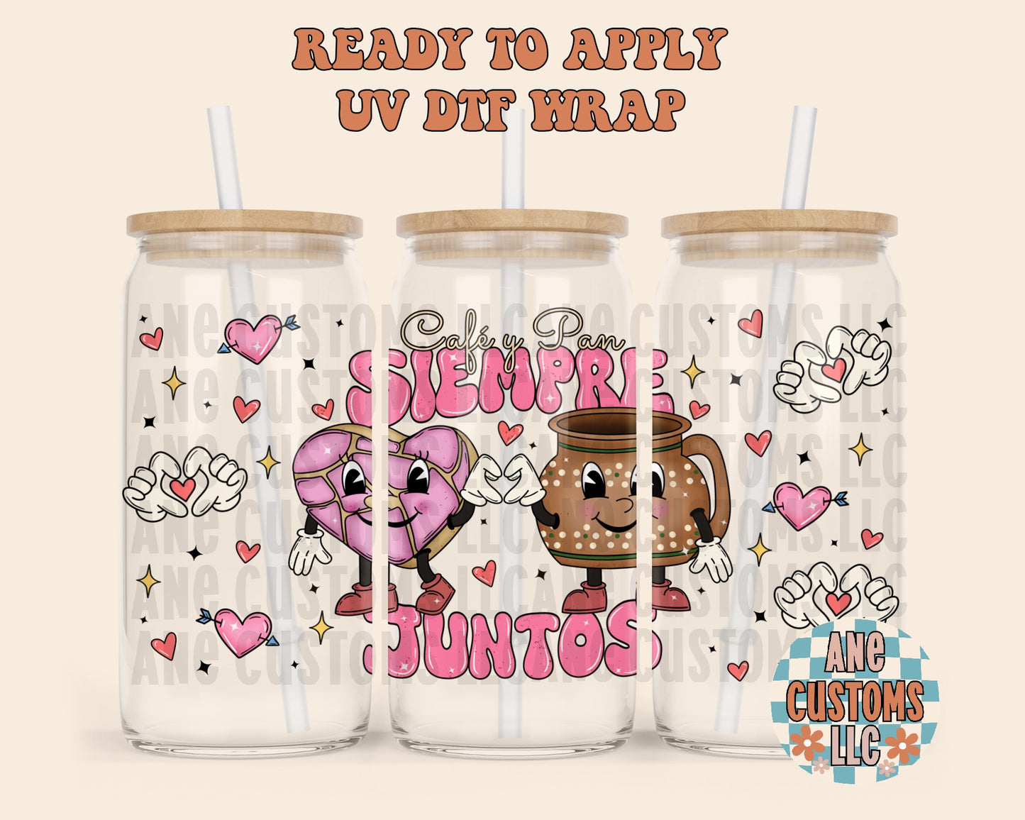 Siempre juntos pan y cafe UVDTF