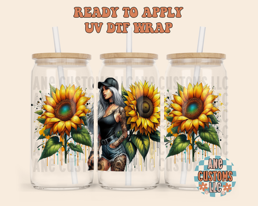 Sunflower girlie UVDTF WRAP