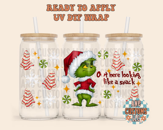 Green guy and candy canes UVDTF