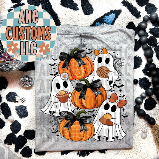 Pumpkin & black webs