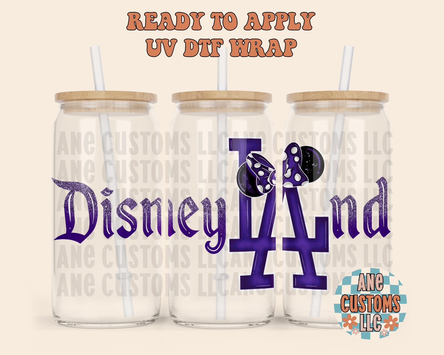 Purple LA bow UVDTF WRAP