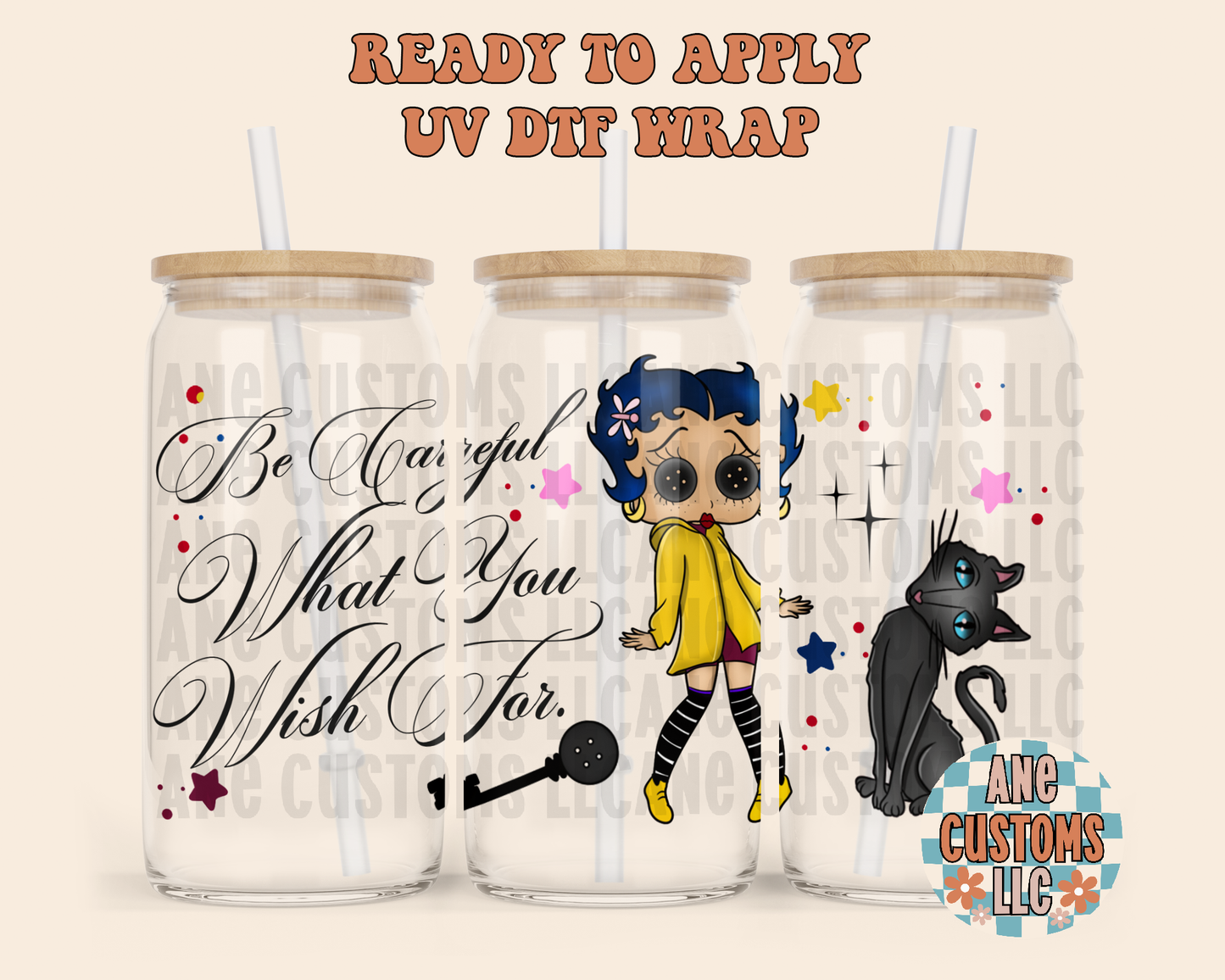 BB Buttons w/words UVDTF WRAP