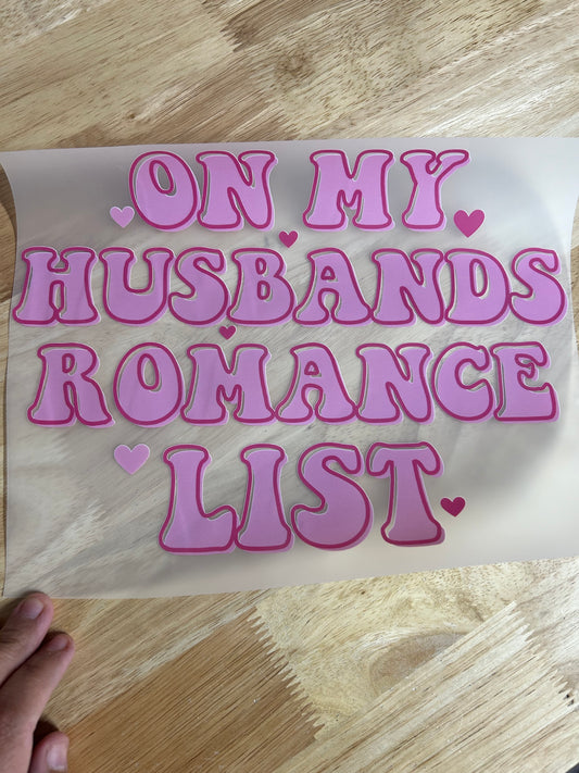 on my husbands romance list