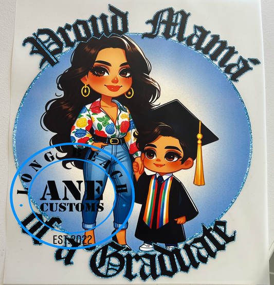 proud mama a graduate blue